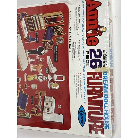 Vtg 1981 ANNIE Dream Doll House Furniture Kit 26 Piece Figures NOS USA Arrow - Picture 4 of 8